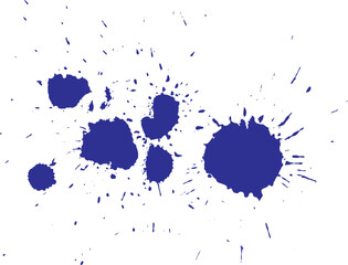 a set of blots with splashes, hand-drawn vector on a white background
