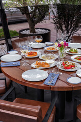 Feast with seafood and wine