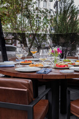 Feast with seafood and wine