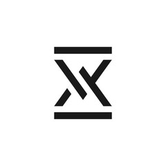 x hourglass logo