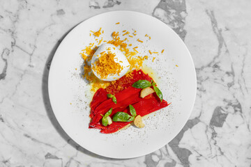 Mozzarella and paprika