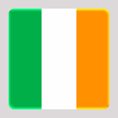 3D Flag of Ireland on a avatar square background.
