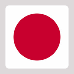 3D Flag of Japan on a avatar square background.