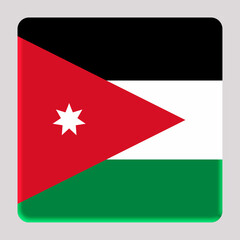 3D Flag of Jordan on a avatar square background.