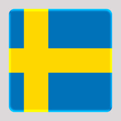 3D Flag of Sweden on a avatar square background.