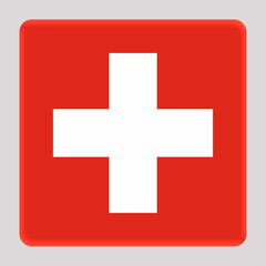 Obraz premium 3D Flag of Switzerland on a avatar square background.
