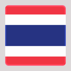 3D Flag of Thailand on a avatar square background.
