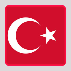 3D Flag of Turkiye on a avatar square background.