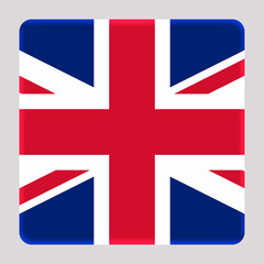 Obraz premium 3D Flag of United Kingdom on a avatar square background.