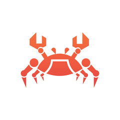 Crab vector illustration logo. Technology, robotic crab logo concept design