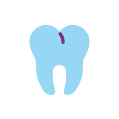 Obraz premium Molar flat color ui icon. Dental clinic. Dental care. Toothache treatment. Healthcare. Simple filled element for mobile app. Colorful solid pictogram. Vector isolated RGB illustration