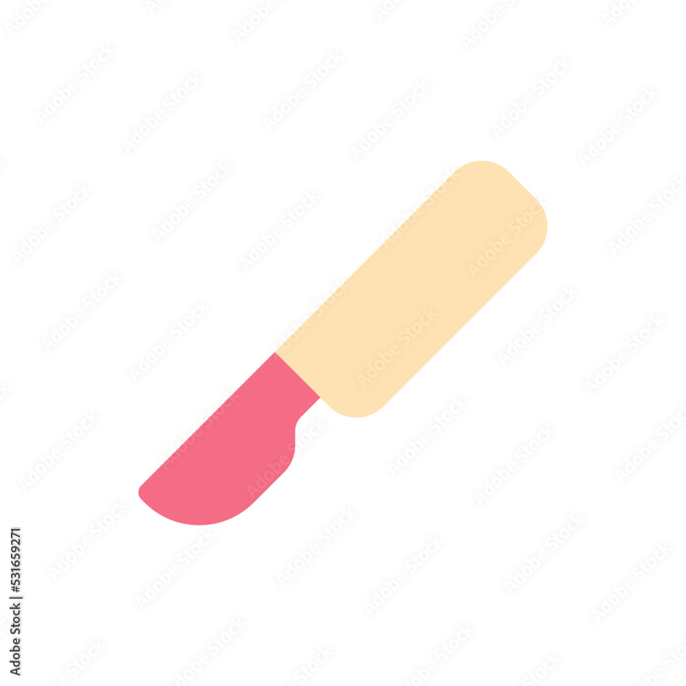 Poster scalpel flat color ui icon. surgical instrument. sterile and sharp medical tool. surgery. simple fil