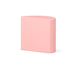 Pink glossy half cylinder exhibition platform wall foundation decorative design realistic vector