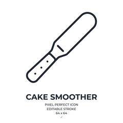 Cake smoother editable stroke outline icon isolated on white background flat vector illustration. Pixel perfect. 64 x 64.