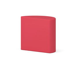 Half cylinder red vertical wall podium glossy construction base foundation realistic vector