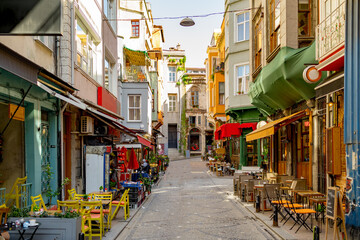 Street view in Balat district in Istanbul