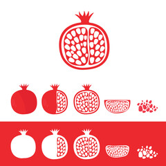 Pomegranate, Fruit, illustration, vector design