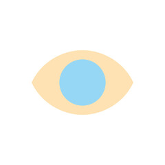 Eye flat color ui icon. Part of human body. Organ of perception. Visual system. Ophthalmology. Simple filled element for mobile app. Colorful solid pictogram. Vector isolated RGB illustration