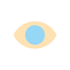 Eye flat color ui icon. Part of human body. Organ of perception. Visual system. Ophthalmology. Simple filled element for mobile app. Colorful solid pictogram. Vector isolated RGB illustration