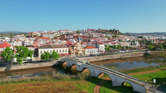 Aerial view of Silves medieval town in Algarve region of Portugal
