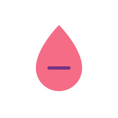 Negative blood type flat color ui icon. Laboratory test. Blood transfusion and donation. Healthcare. Simple filled element for mobile app. Colorful solid pictogram. Vector isolated RGB illustration