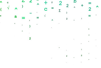Light Green vector template with math simbols.
