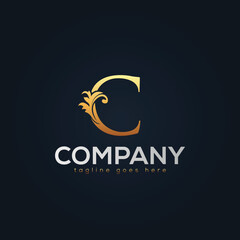 C Letter Monogram Premium Gold Logo Design