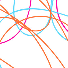 Pink Blue Orange Doodle Lines 