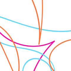 Pink Blue Orange Doodle Lines 