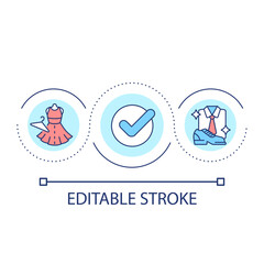 Dress code of event loop concept icon. Clothes corporate style. Business etiquette rules abstract idea thin line illustration. Isolated outline drawing. Editable stroke. Arial font used