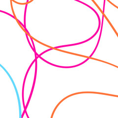 Pink Blue Orange Doodle Lines 