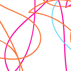 Pink Blue Orange Doodle Lines 