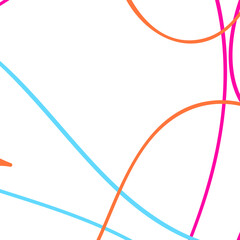 Pink Blue Orange Doodle Lines 