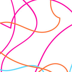 Pink Blue Orange Doodle Lines 