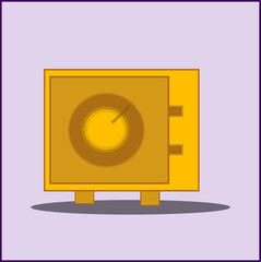 Bank locker icon on purple background