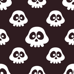 halloween seamless pattern collection with cute skull