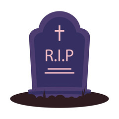 halloween vector illustration of headstone isolated on white