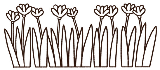 Line art with piglet life in spring watercolor icon