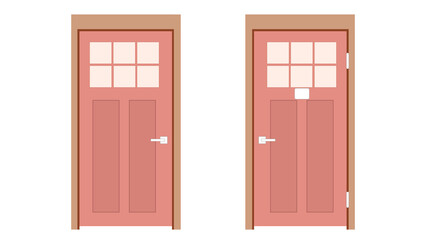 the pink close for your love or love is close for you , the pink door for design your baby girl room, vector illustration 02