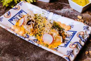 chef dishes in studio and restaurant