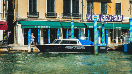 Police boat in Venice