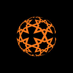 Sphere with geometric ornament. Vector illustration.