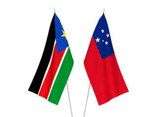 Republic of South Sudan and Independent State of Samoa flags