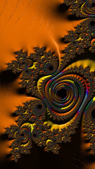 Artistic and imaginative digitally designed abstract 3D fractal background