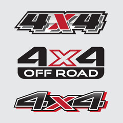 4x4 logo for 4 wheel drive truck and car graphic vector. Design for vehicle vinyl wrap_20220919 © MONTRI