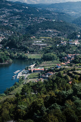 View of the Douro river and hills of the Douro Valley, Portugal.