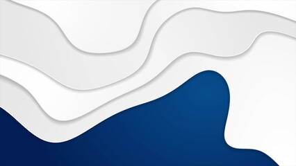 White paper waves on dark blue background background