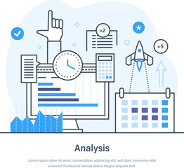 Business analysis of financial budget, analytics and auditing