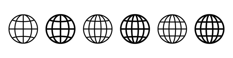 Globe icon. World sign. Global earth symbol. World internet  icon. Global isolated on white background.
