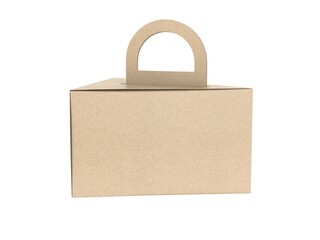 Blank pastry paper box packaging for branding. 3d render illustration.